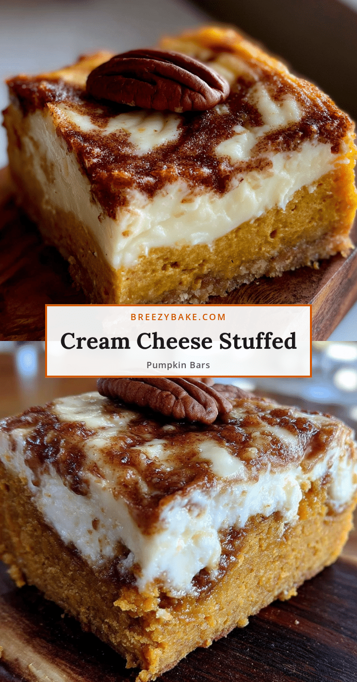 cream cheese stuffed pumpkin bars recipe