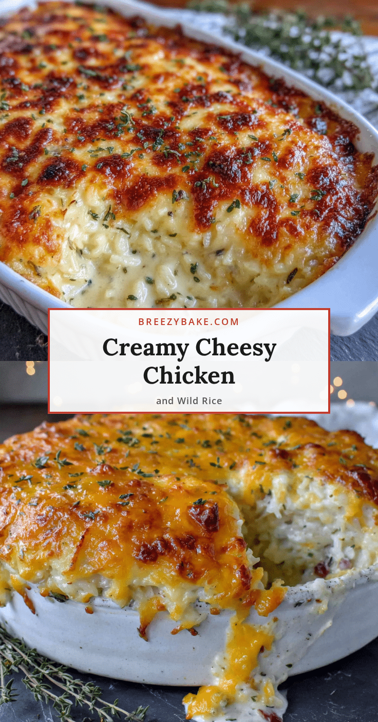 creamy cheesy chicken and wild rice casserole recipe