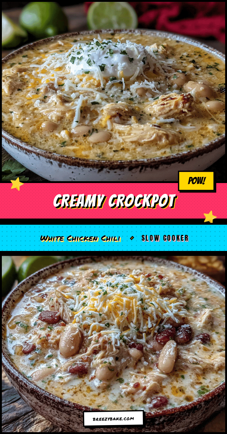 creamy crockpot white chicken chili recipe