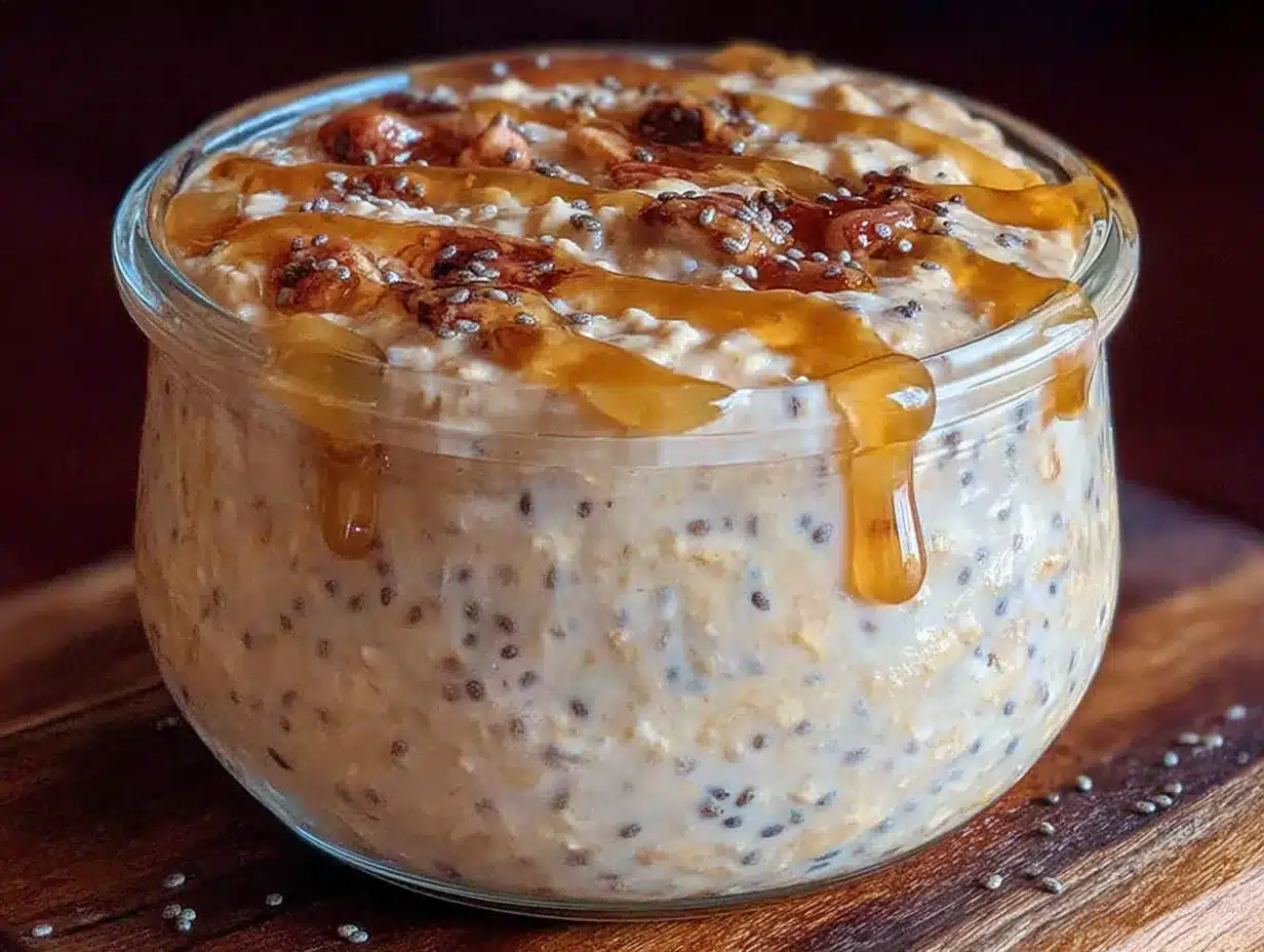 creamy maple chia overnight oats preparation steps