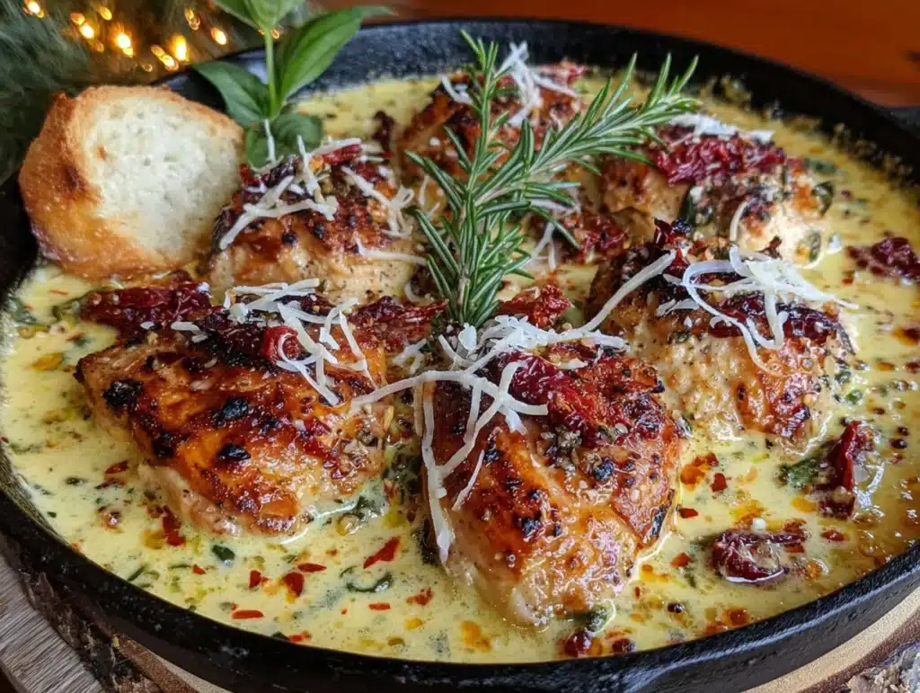 creamy tuscan garlic chicken skillet - featured image
