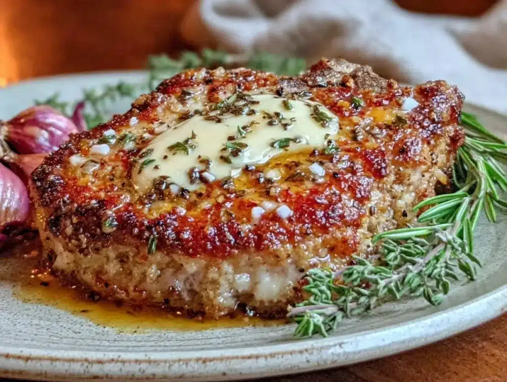 crispy baked pork chops - featured image