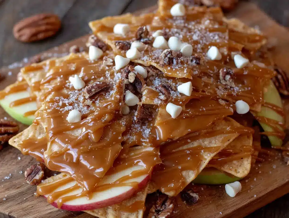 crispy caramel apple nachos preparation steps