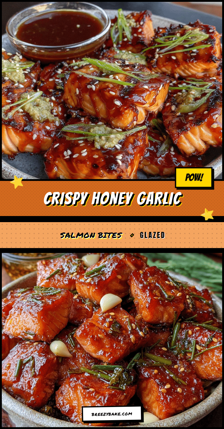 crispy honey garlic glazed salmon bites recipe