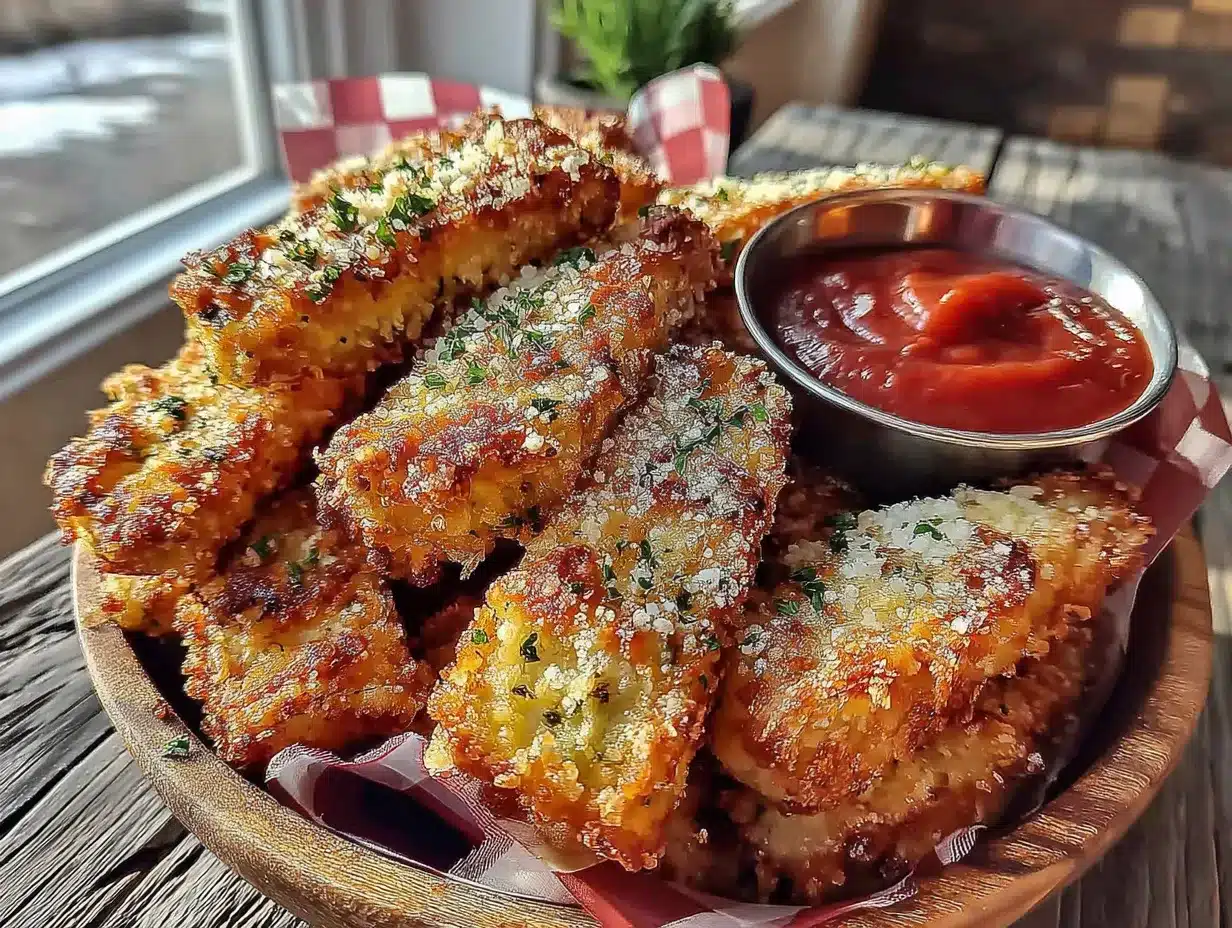Crispy Parmesan Baked Eggplant Fries preparation steps