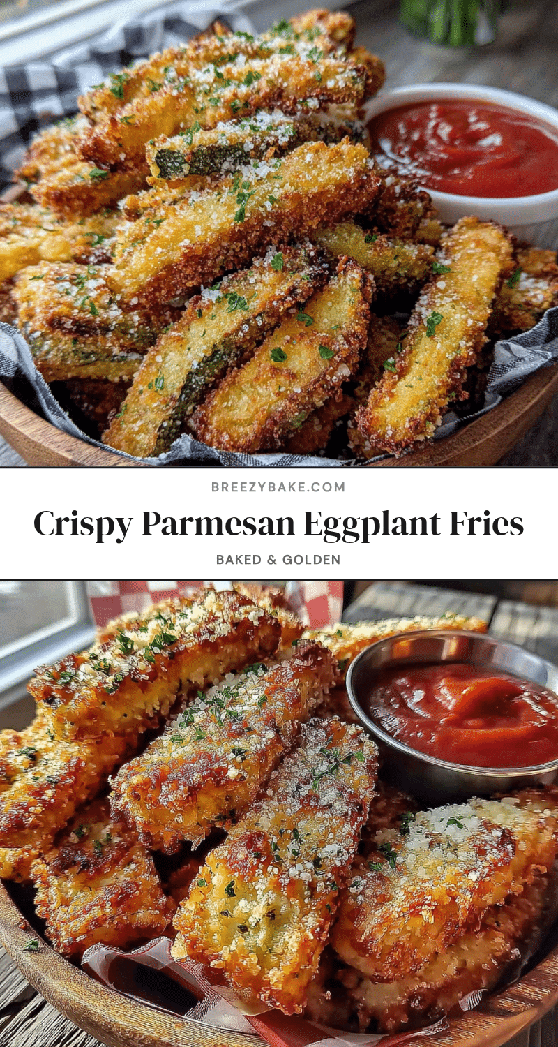 Crispy Parmesan Baked Eggplant Fries recipe