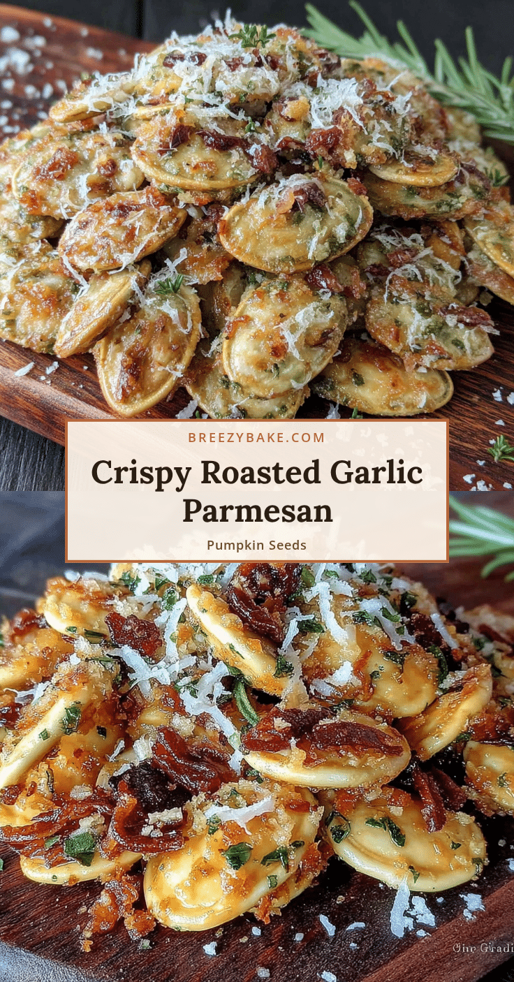 crispy roasted garlic parmesan pumpkin seeds recipe