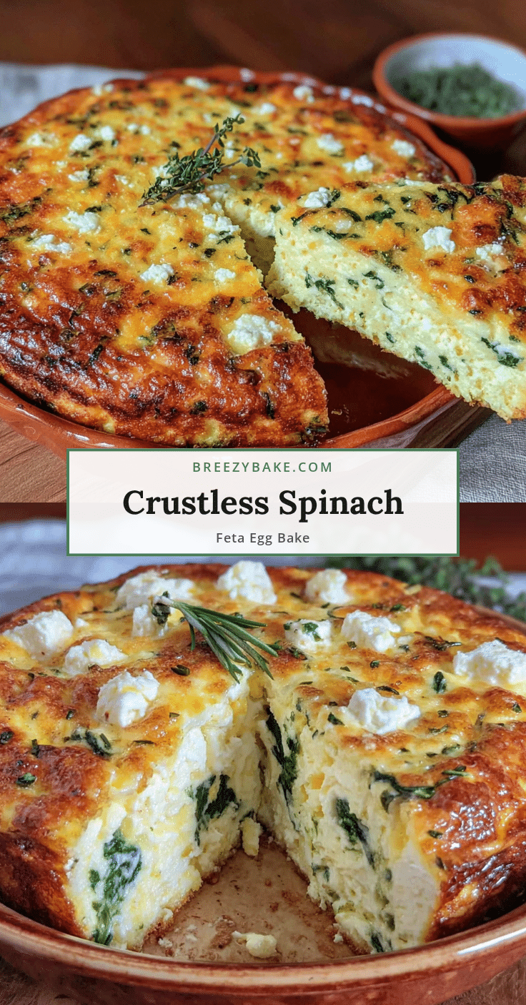crustless spinach feta egg breakfast casserole recipe