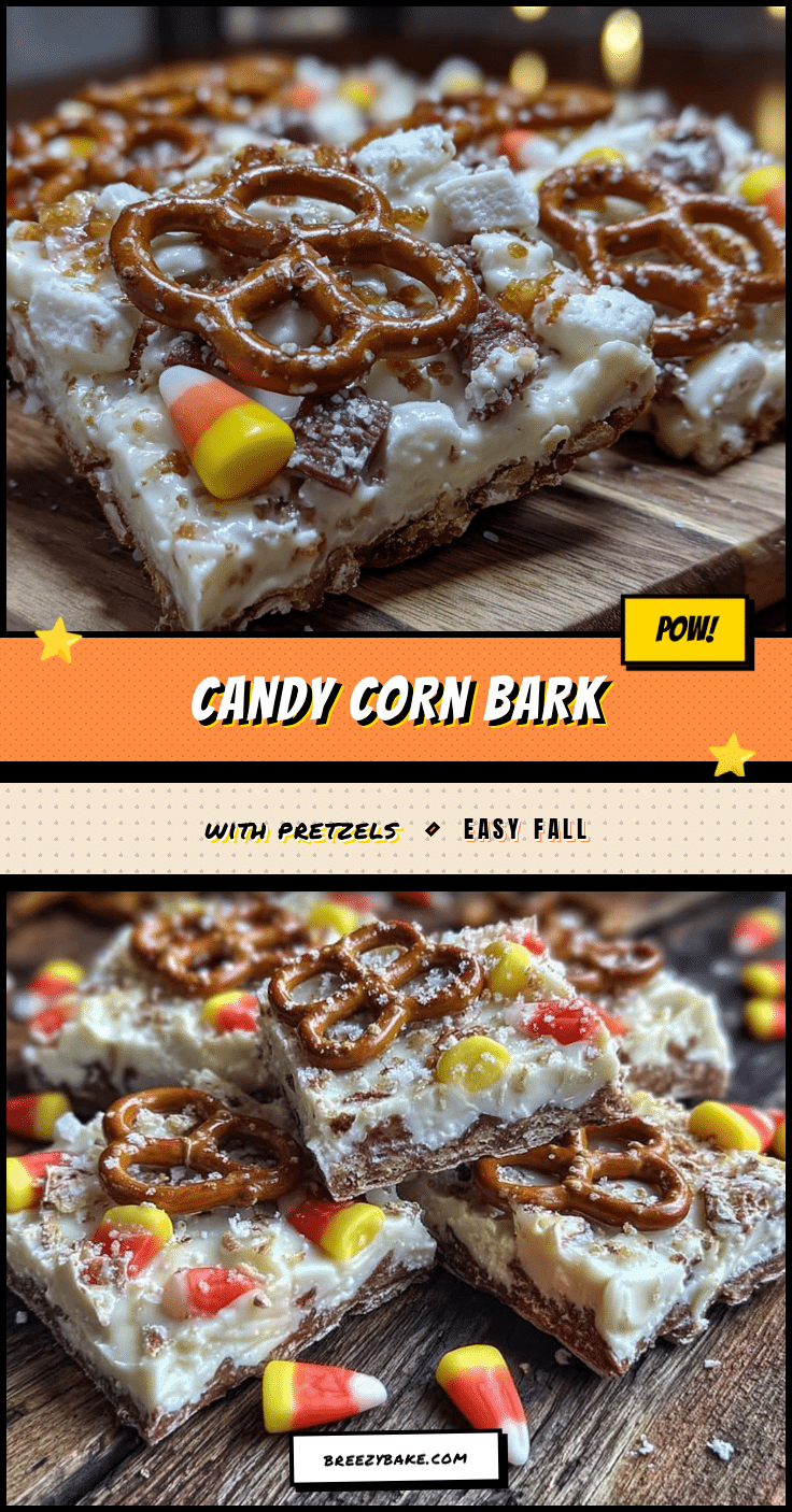 easy candy corn bark with pretzels recipe