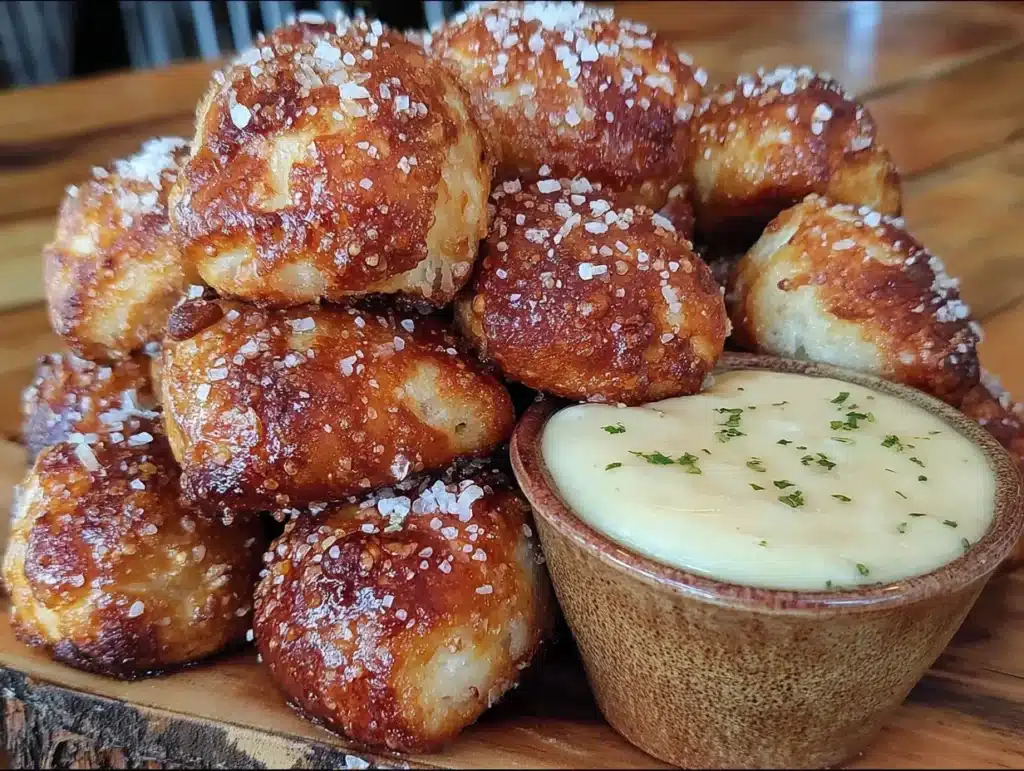 easy german pretzel bites with beer cheese dip - featured image