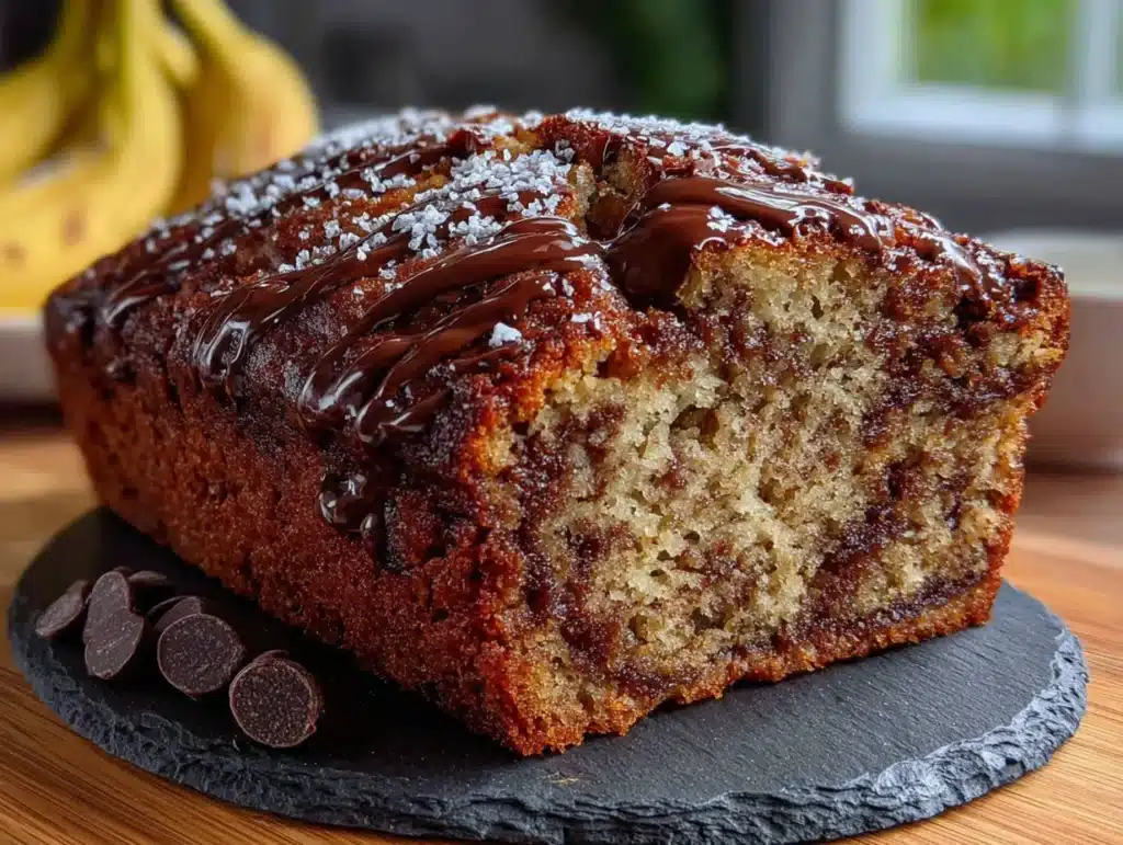 easy one-bowl banana bread with chocolate chips - featured image