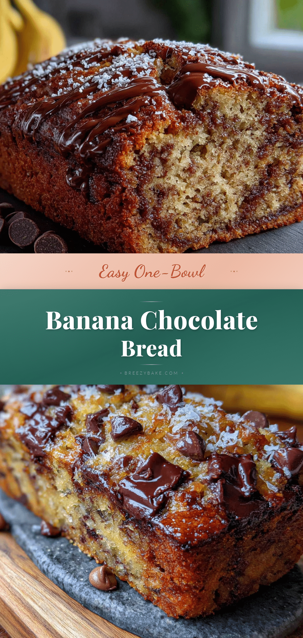 easy one-bowl banana bread with chocolate chips recipe
