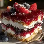 easy red white and blueberry icebox cake - featured image