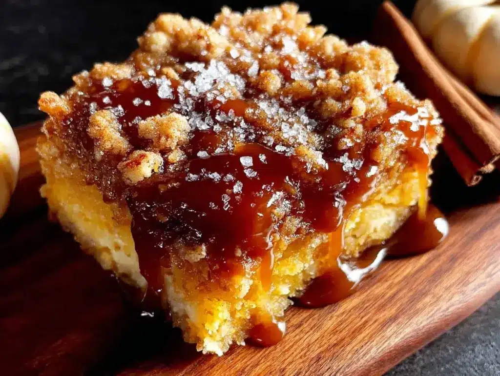 easy salted caramel pumpkin dump cake - featured image