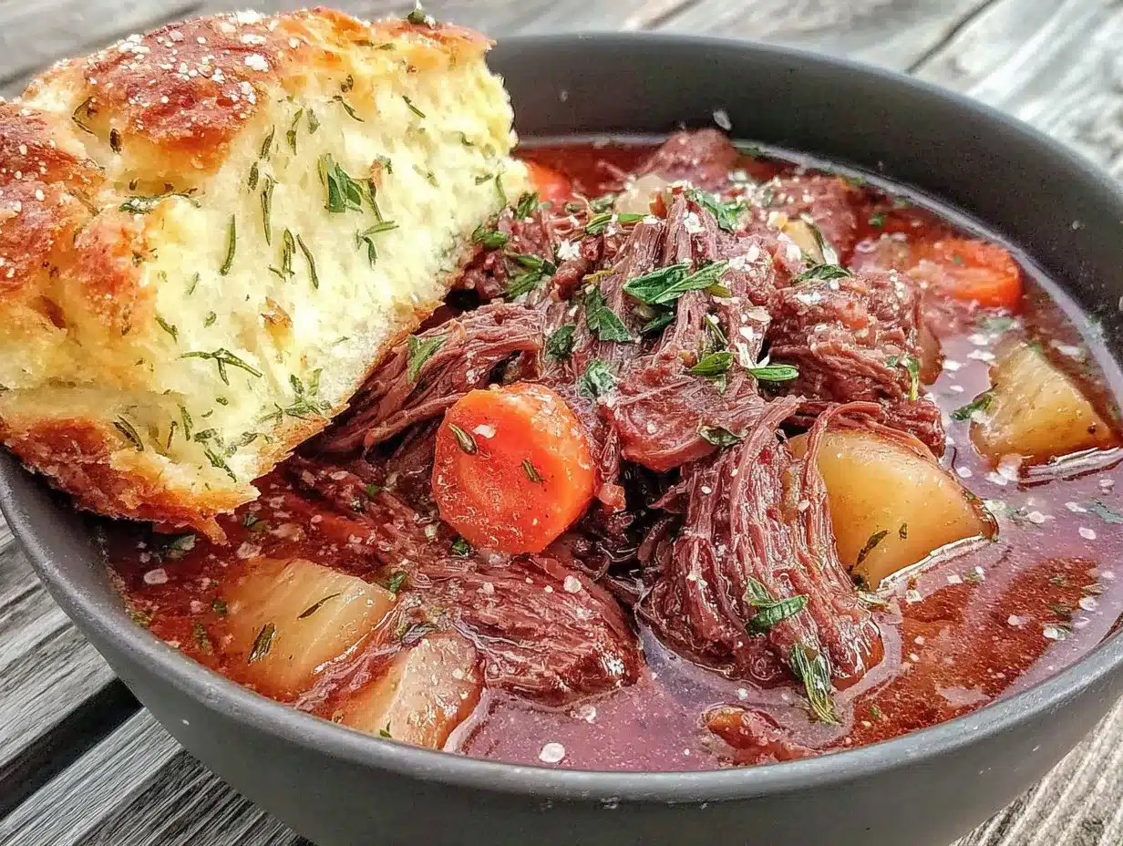 easy slow cooker poor mans beef stew preparation steps