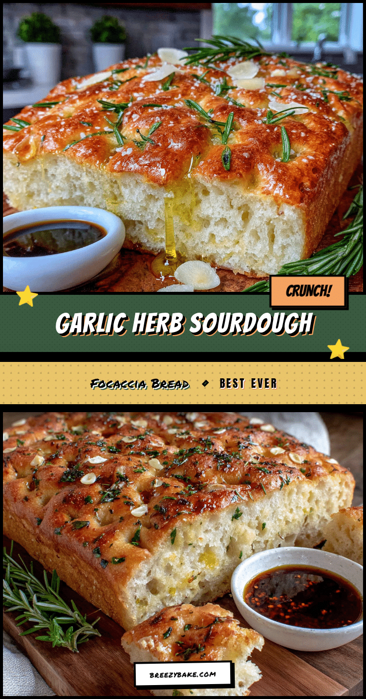 garlic herb sourdough focaccia recipe