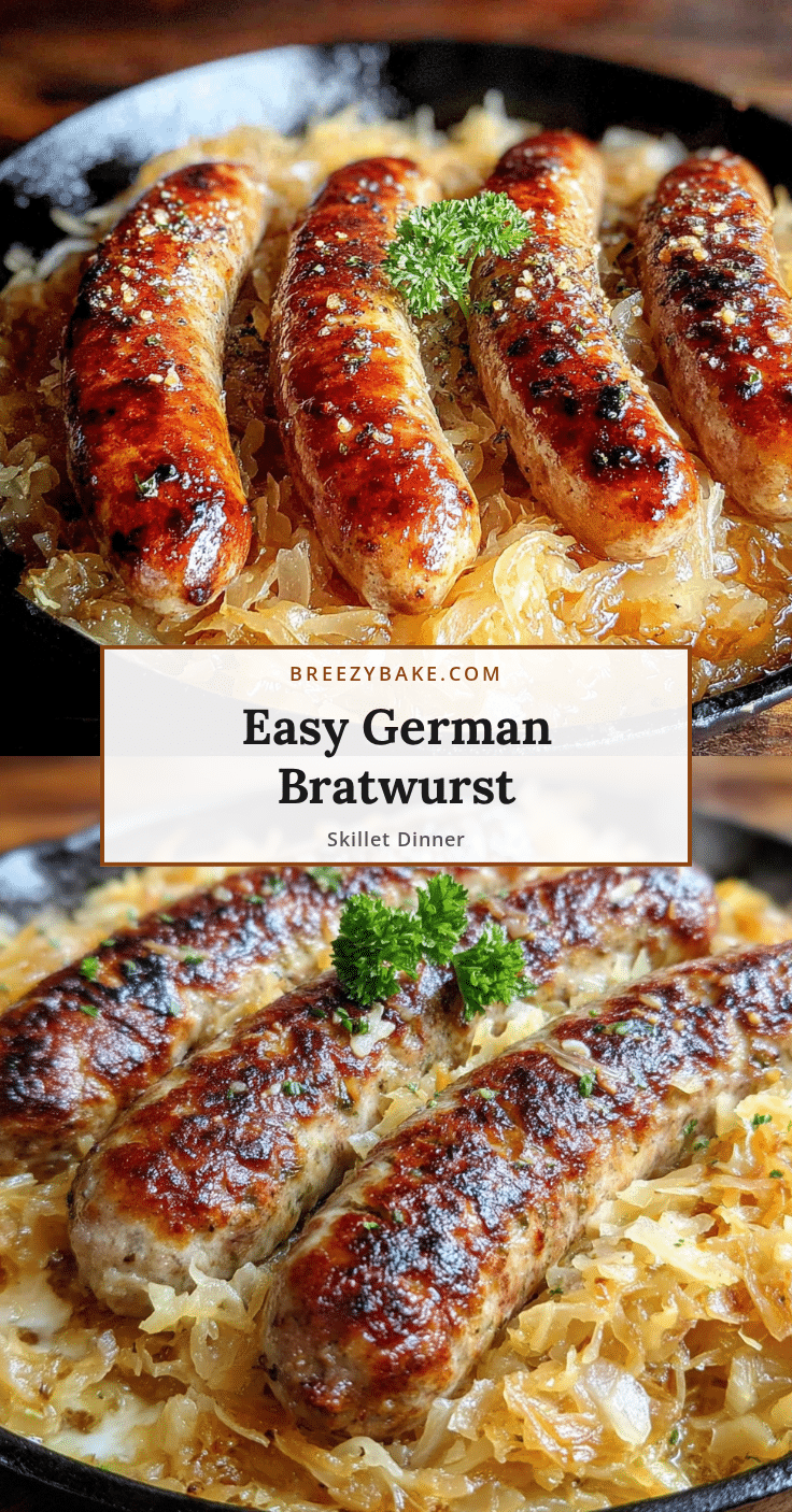 German bratwurst skillet with sauerkraut recipe