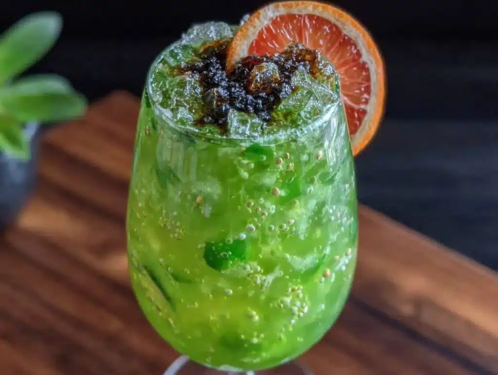 green Halloween cocktail - featured image