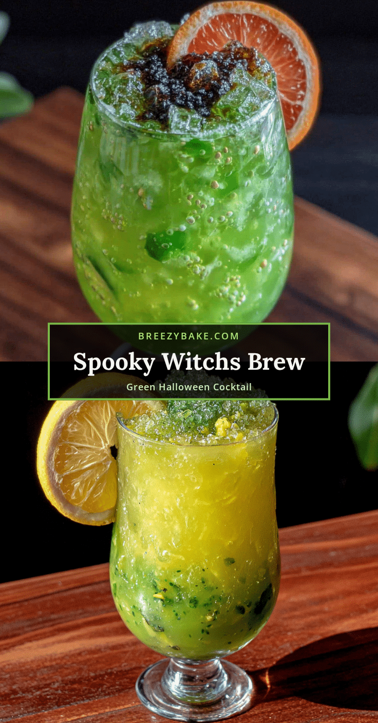 green Halloween cocktail recipe