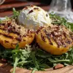 grilled peach and burrata salad - featured image