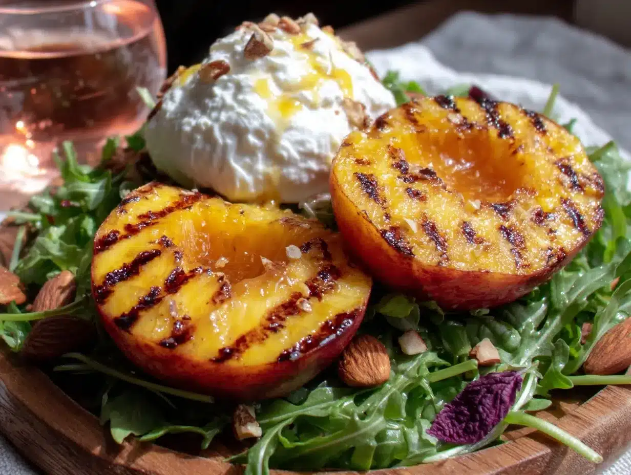 grilled peach and burrata salad preparation steps