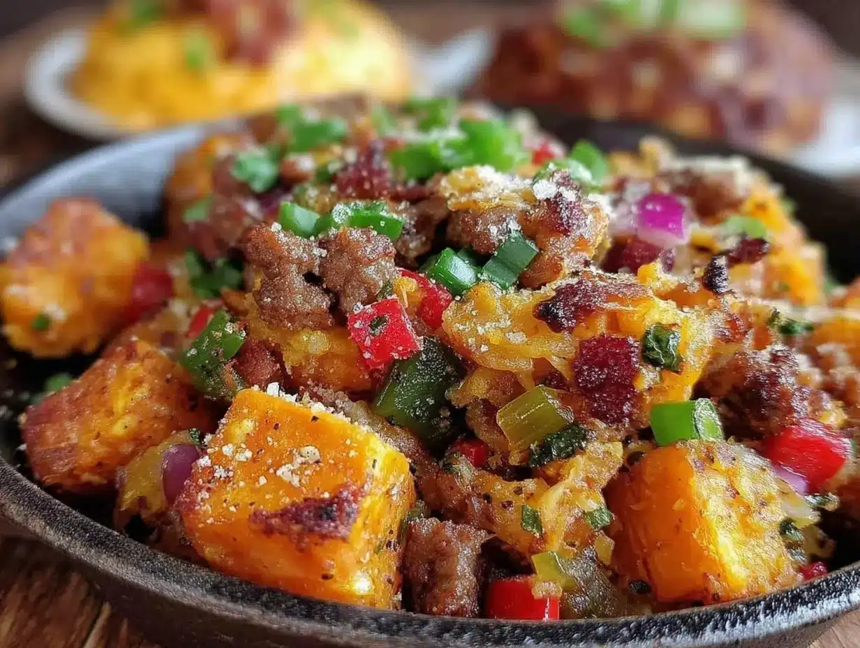 ground beef sweet potato skillet hash preparation steps