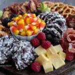 Halloween charcuterie board with candy corn accents - featured image