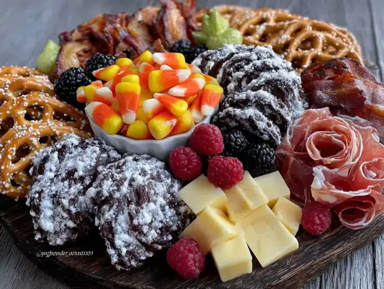 Halloween charcuterie board with candy corn accents - featured image
