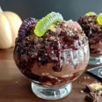 halloween dirt cups with gummy worms - featured image