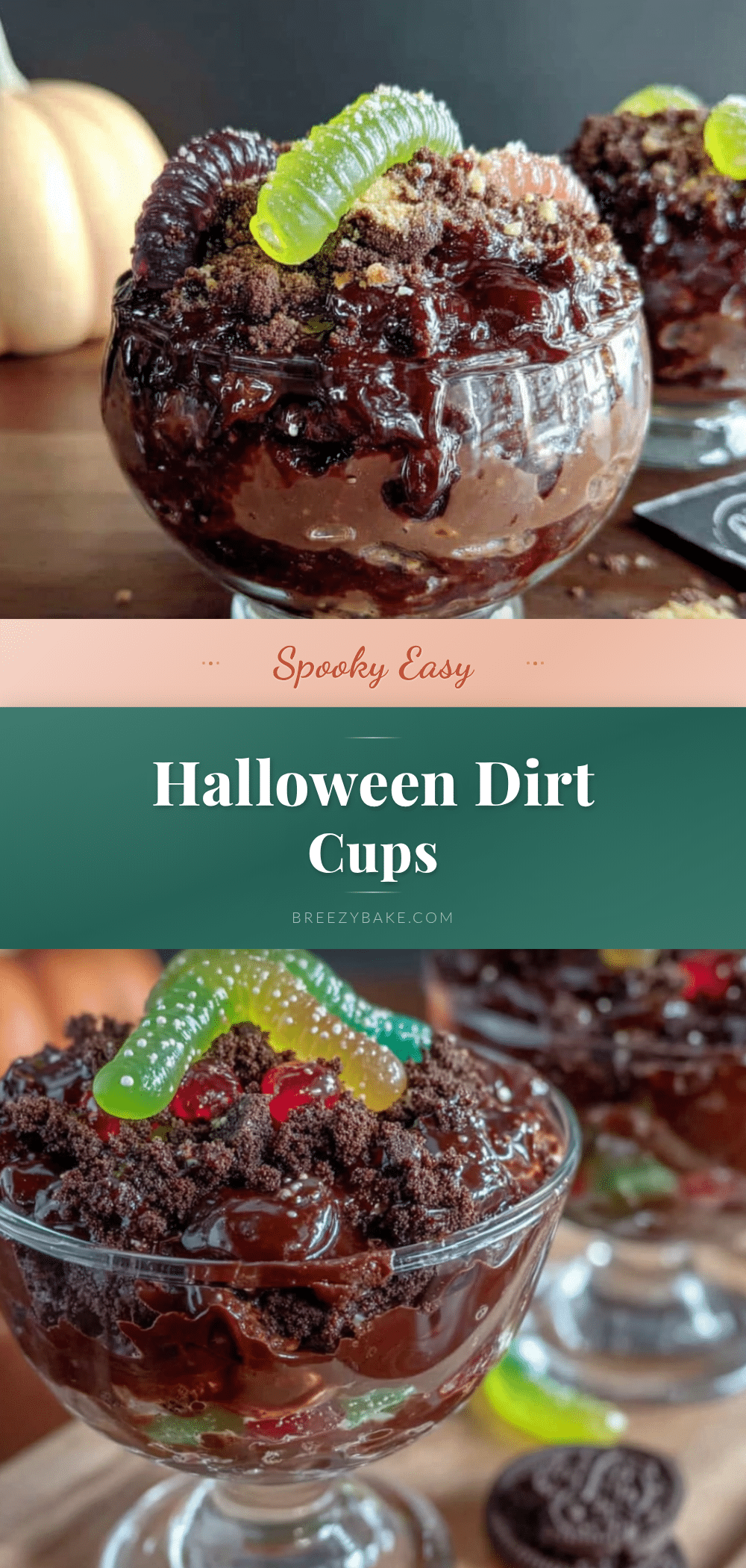halloween dirt cups with gummy worms recipe