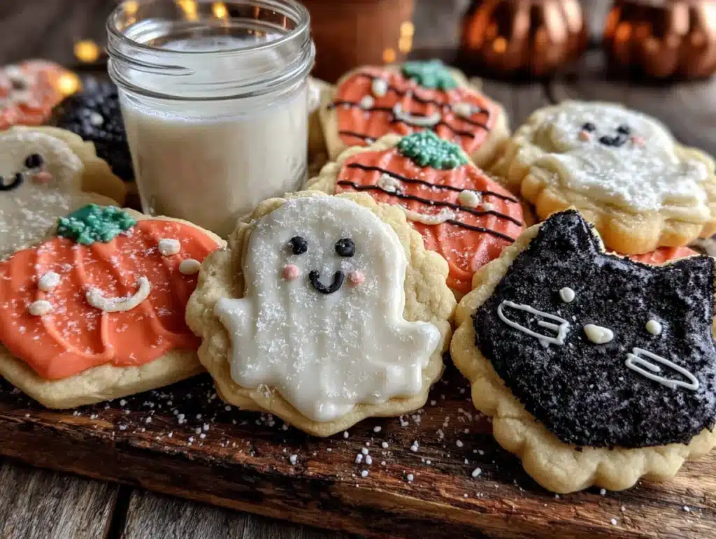 halloween sugar cookies with royal icing - featured image