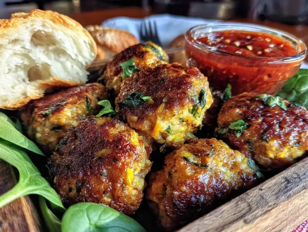 healthy turkey and veggie meatballs - featured image