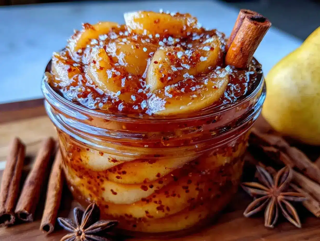 Homemade Cinnamon Vanilla Pear Preserves preparation steps