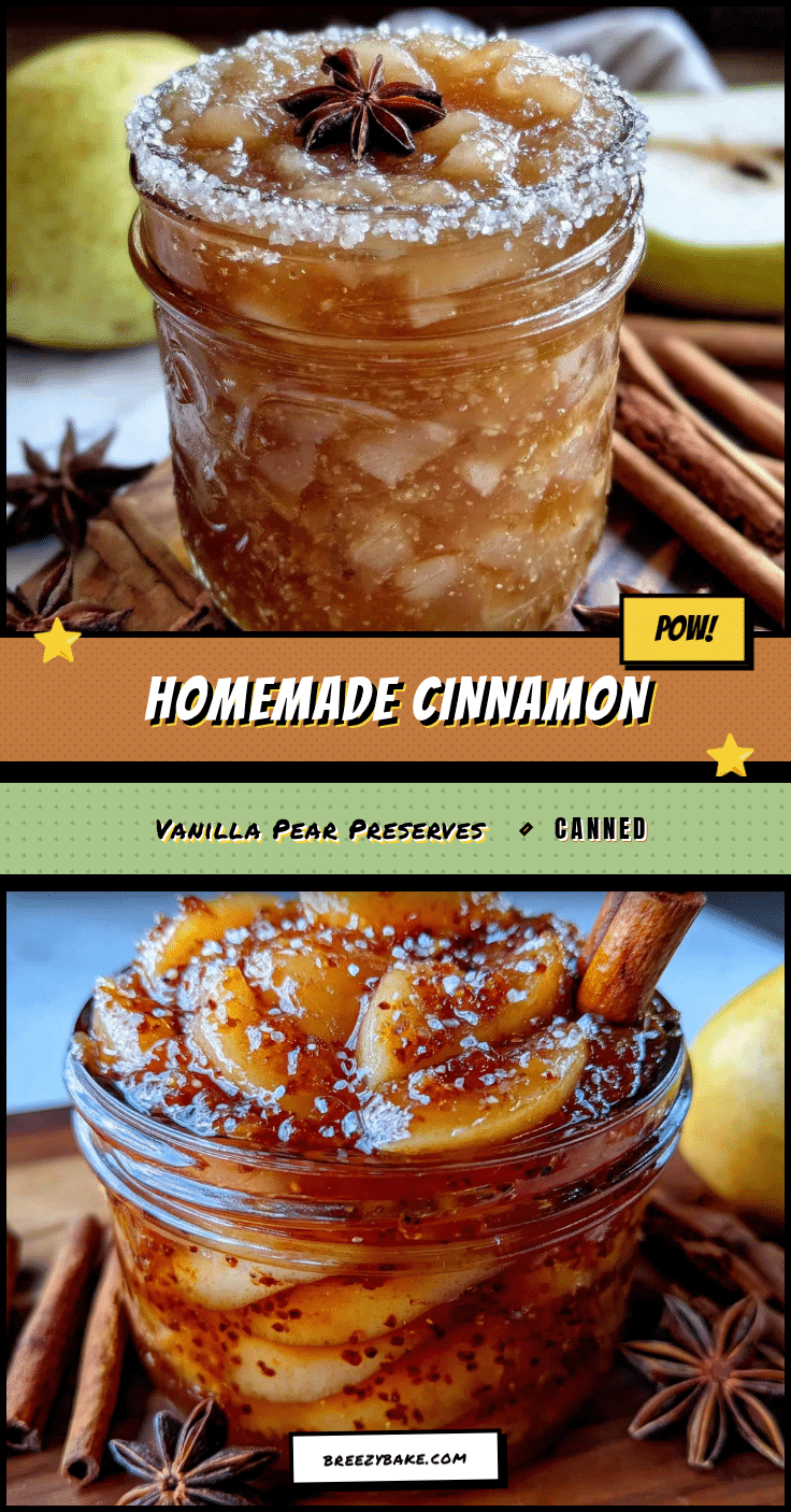 Homemade Cinnamon Vanilla Pear Preserves recipe