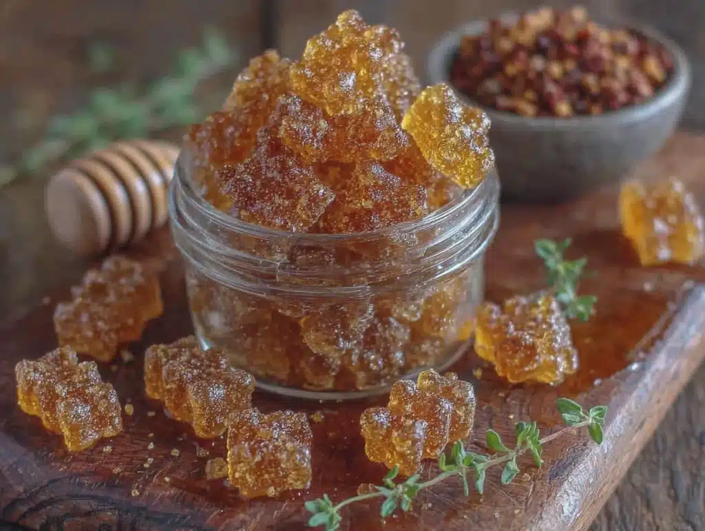 homemade honey elderberry gummies - featured image