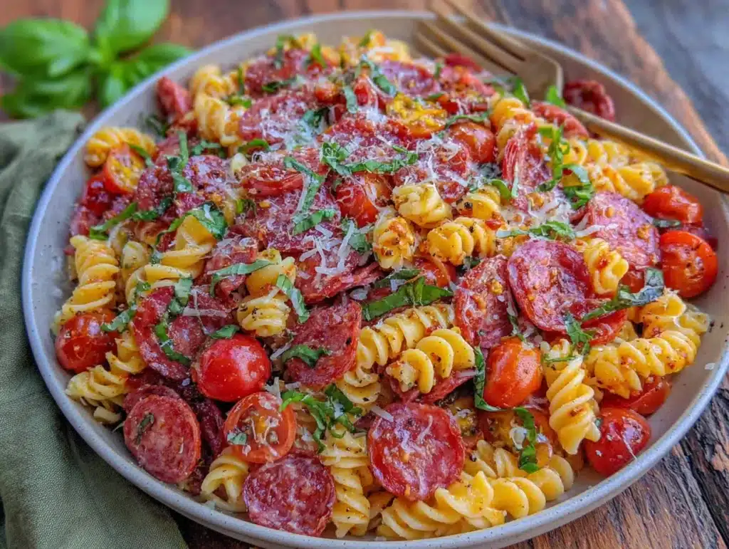 Italian pepperoni pasta salad - featured image