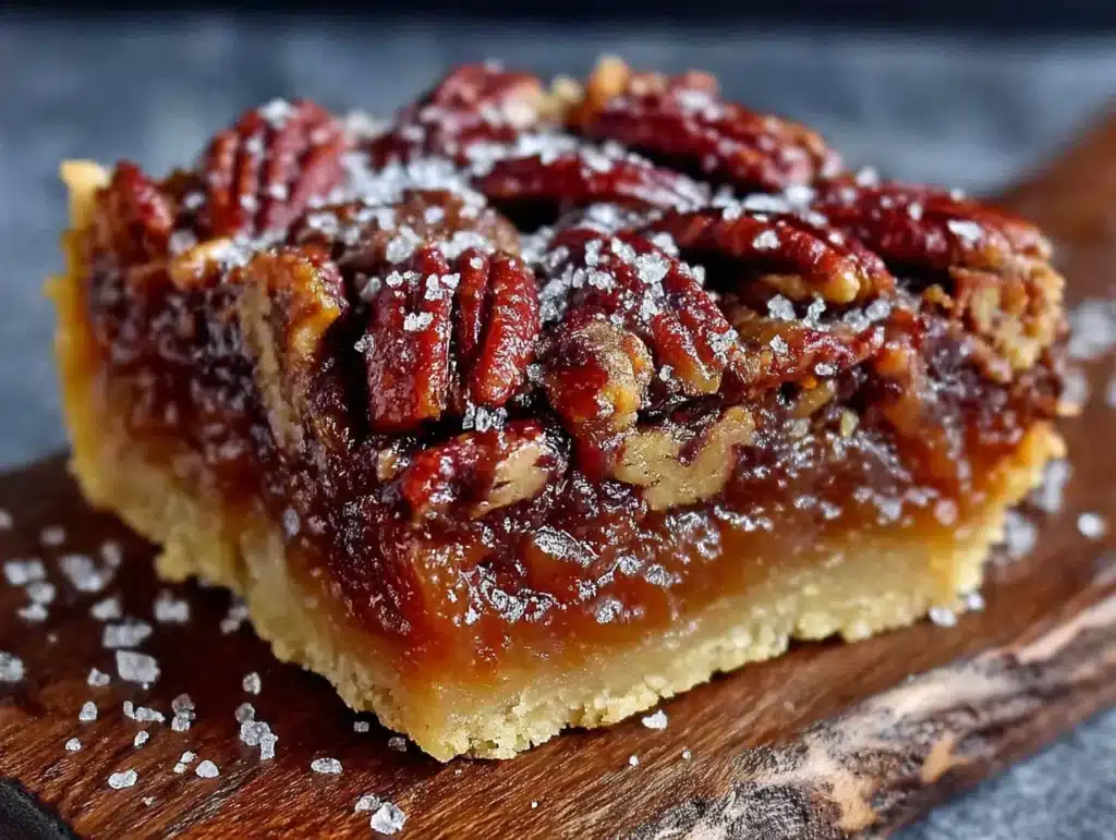 maple bourbon pecan pie bars - featured image