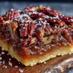 maple bourbon pecan pie bars - featured image