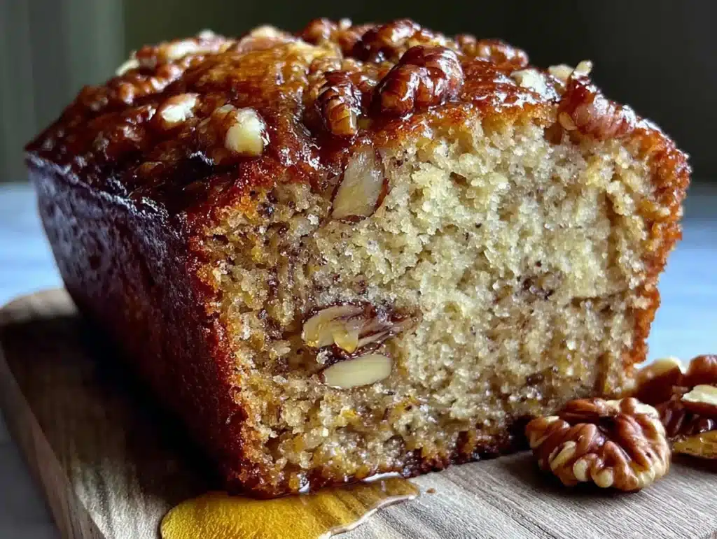 moist banana bread with walnuts - featured image
