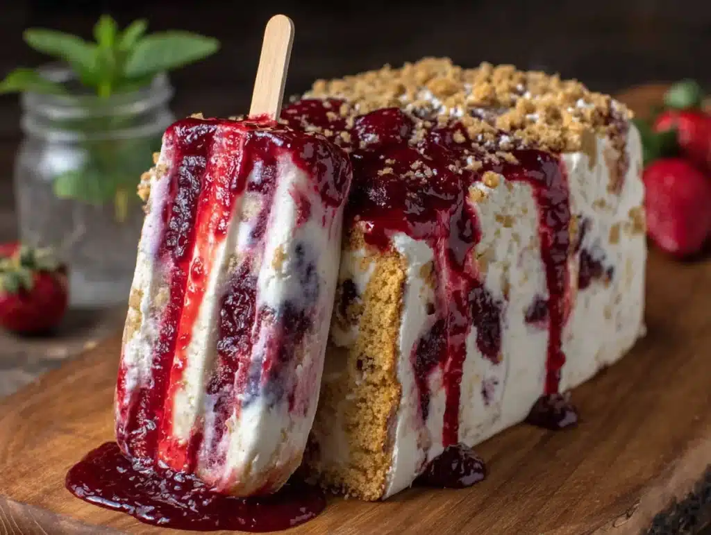 no-bake firecracker popsicle cake - featured image