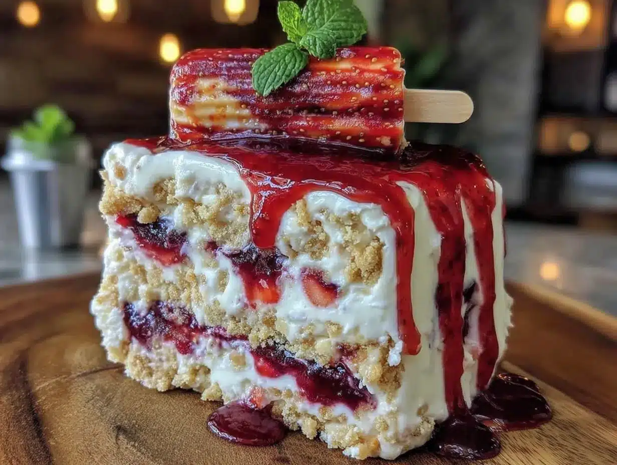 no-bake firecracker popsicle cake preparation steps