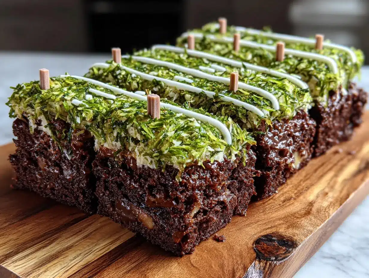 no-bake football field dessert bars preparation steps