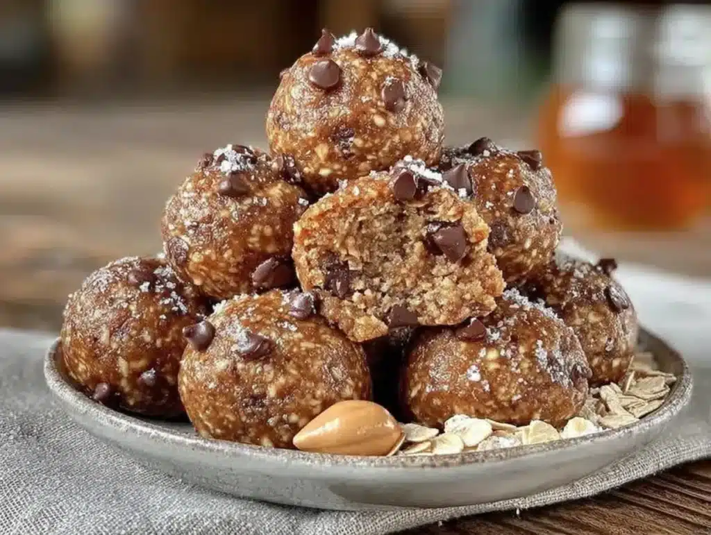 no-bake peanut butter oat energy bites - featured image