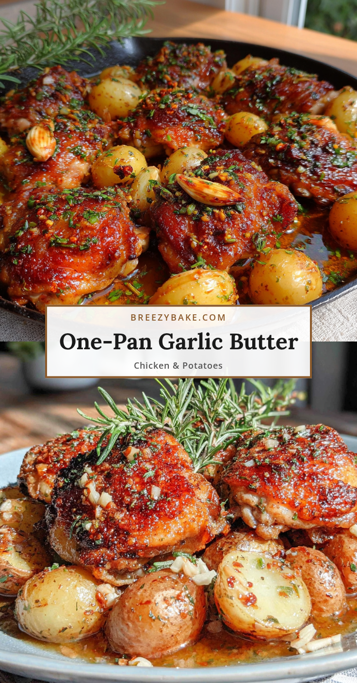 one-pan garlic butter chicken thighs and potatoes recipe