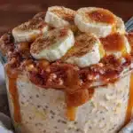 peanut butter banana overnight oats - featured image