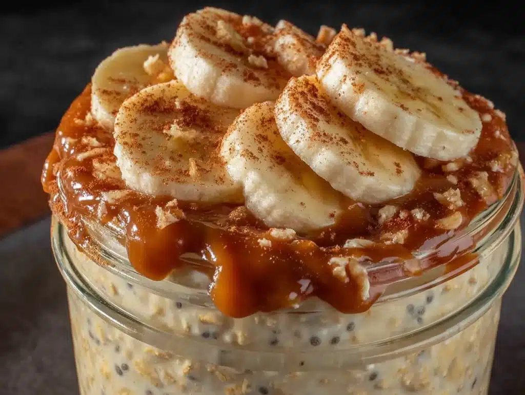 peanut butter banana overnight oats - featured image