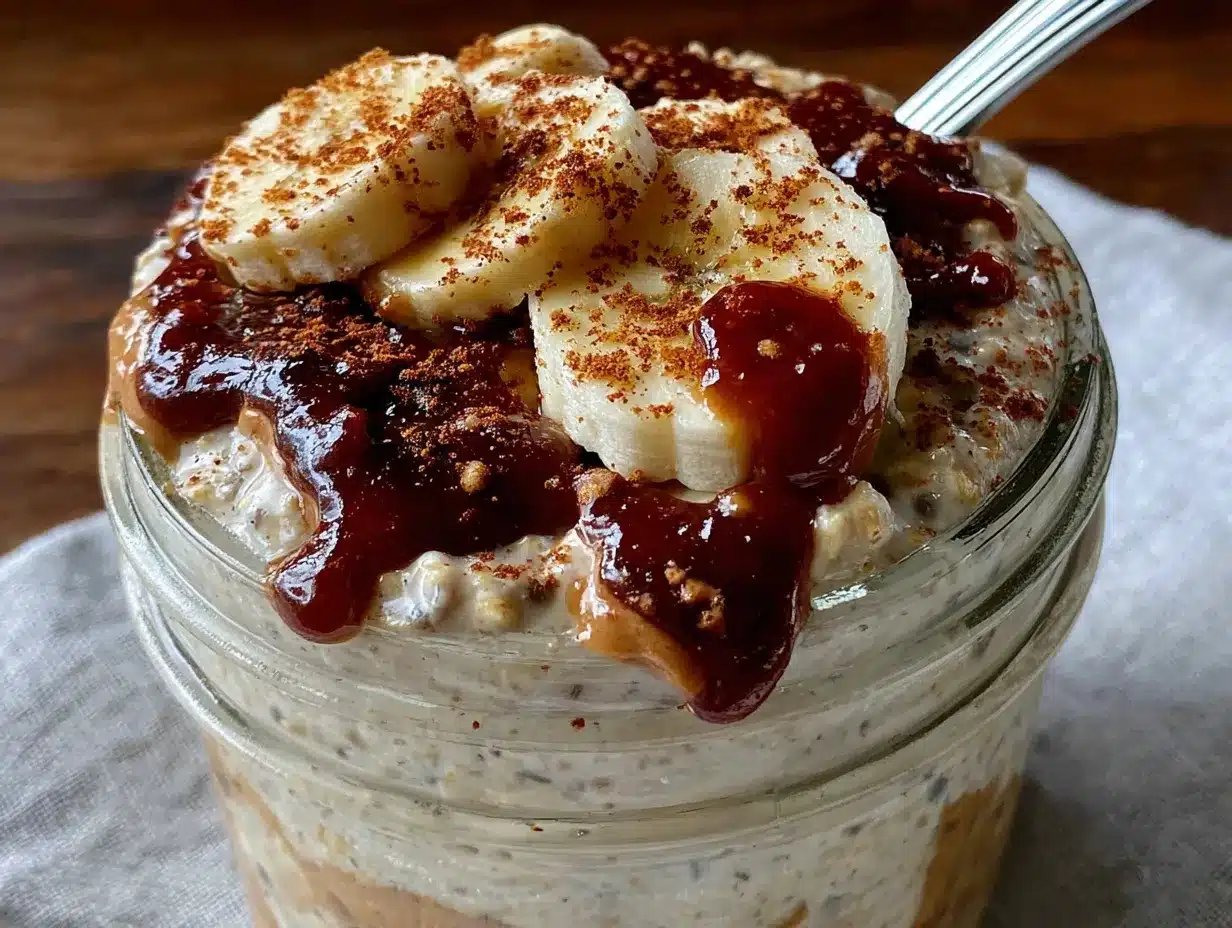 peanut butter banana overnight oats preparation steps