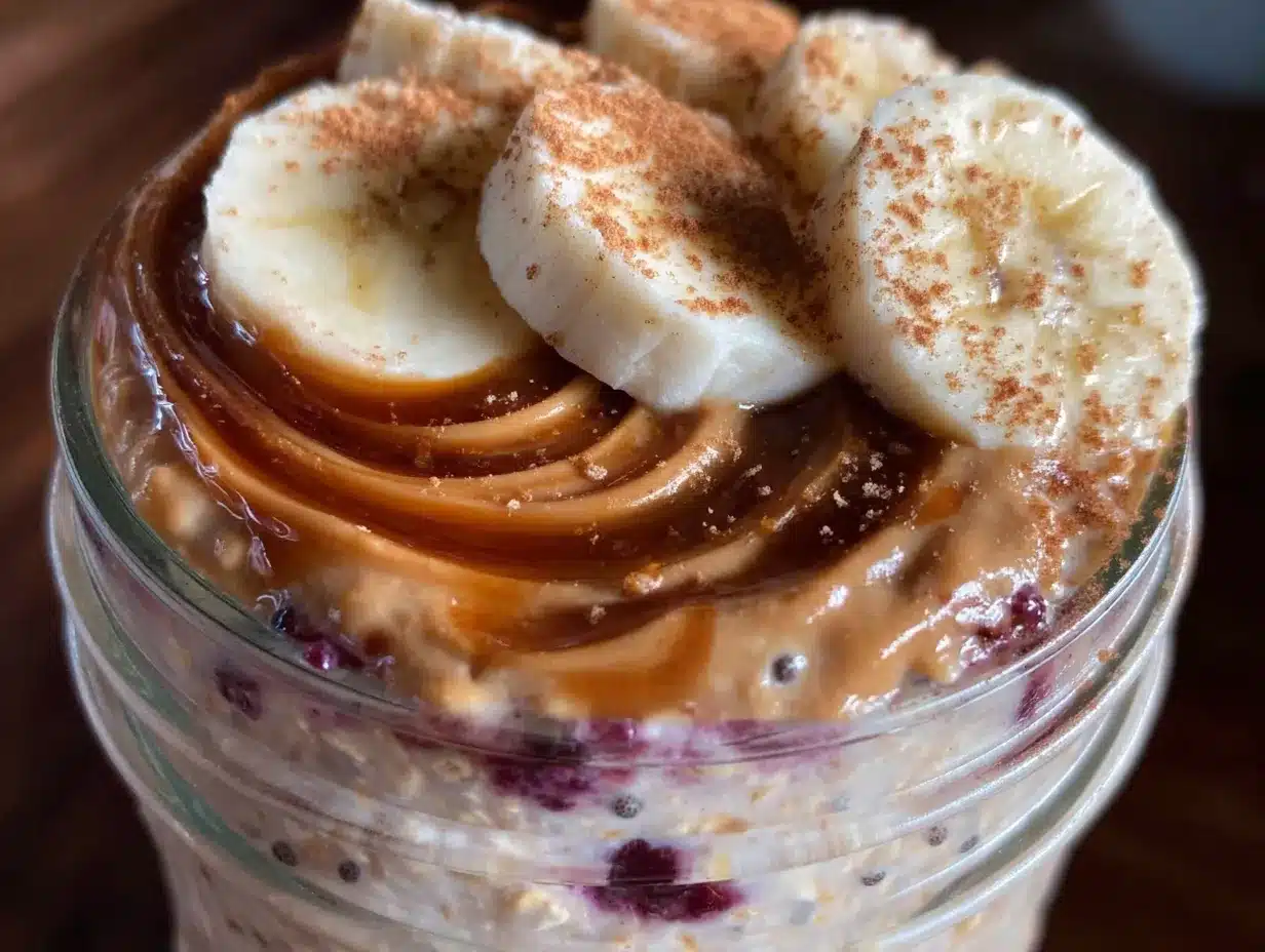 peanut butter banana overnight oats preparation steps