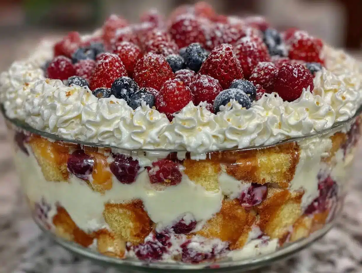 Perfect Red White and Blue Berry Trifle for Labor Day preparation steps