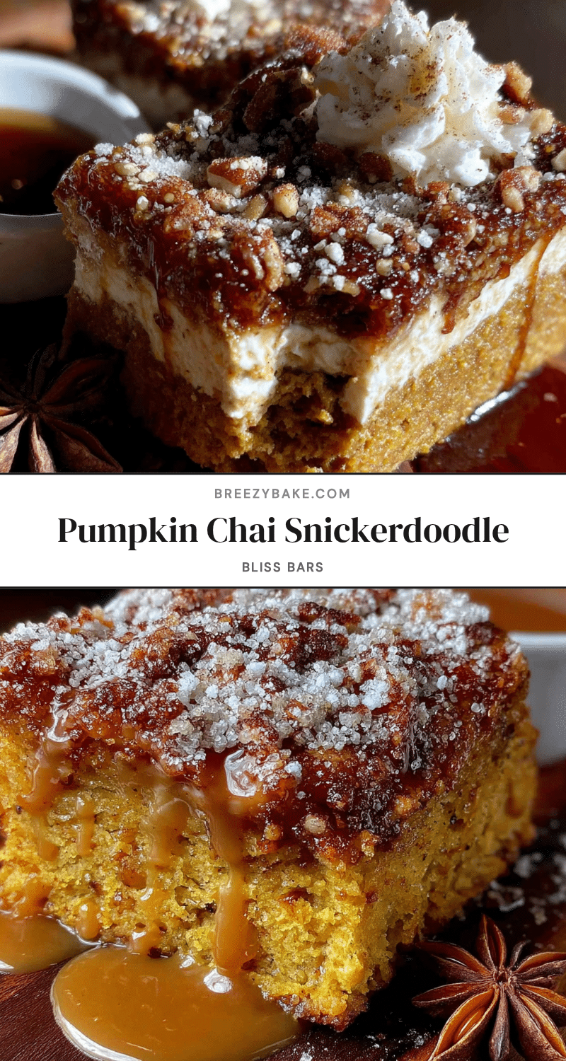 pumpkin chai latte snickerdoodle bars recipe